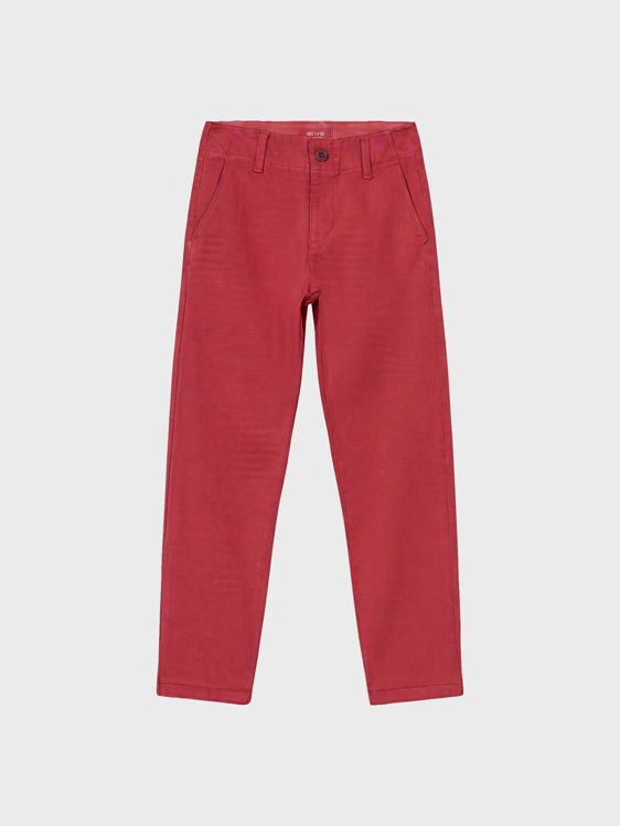 Picture of YX9937 BOYS RED COTTON TWILL TROUSERS WITH ADJUSTABLES 4-10